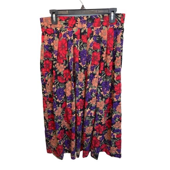 Vintage Kathie Lee Floral Maxi Length Cottage Elastic Waist Skirt Size 6 - Picture 1 of 10